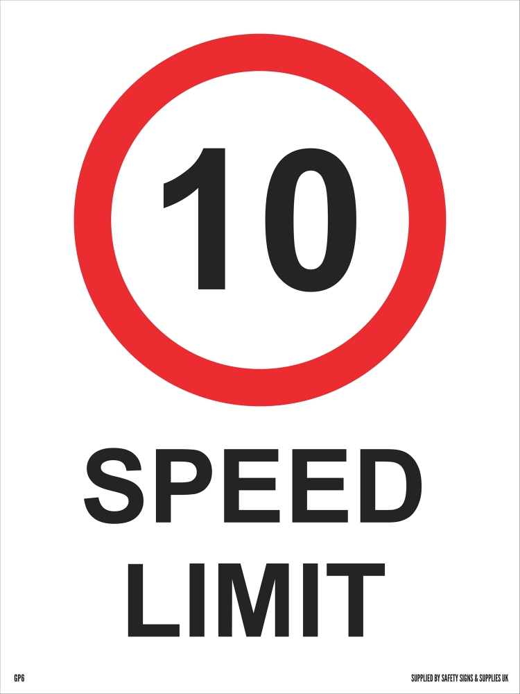 Gp6 600 X 450 Sign 1Omph Speed Limit - Safety Signs UK Ltd